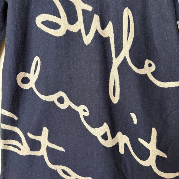 NEW Nic+Zoe Navy French Terry “Style Doesn’t Stop” Tunic Sweater/Top Sz M Preppy - Picture 5 of 13